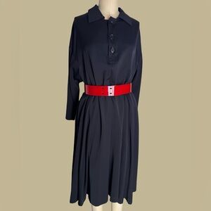 Y3 Vintage 1990’s Navy Blue Dress Wool Sz Sm